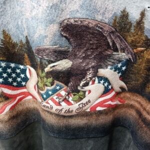 Bradford Exchange Land of the Free American Eagle Flag Leather Bomber Jacket Lar